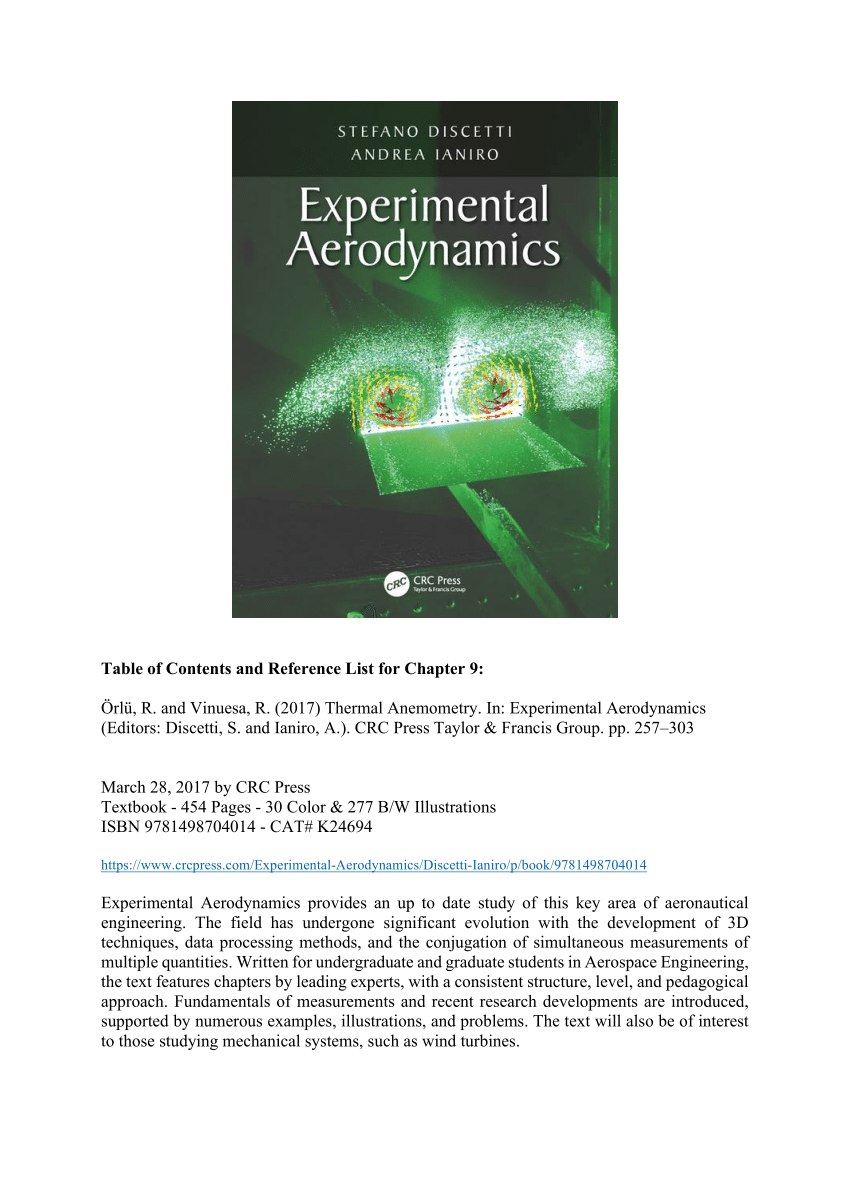 Pdf Thermal Anemometry