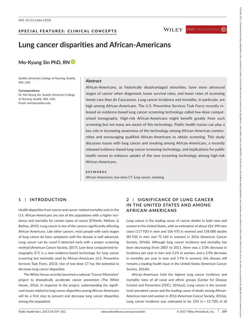 Pdf Lung Cancer Disparities And African Americans
