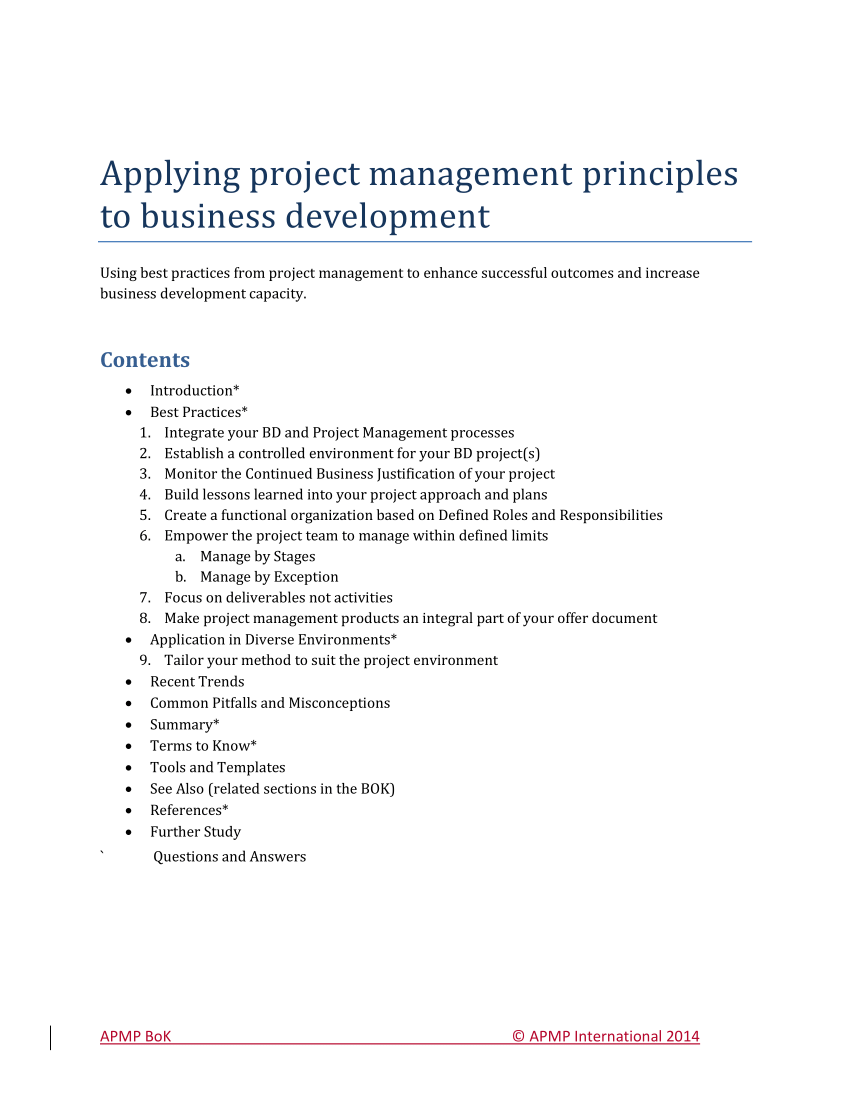 principles of project management pdf free download