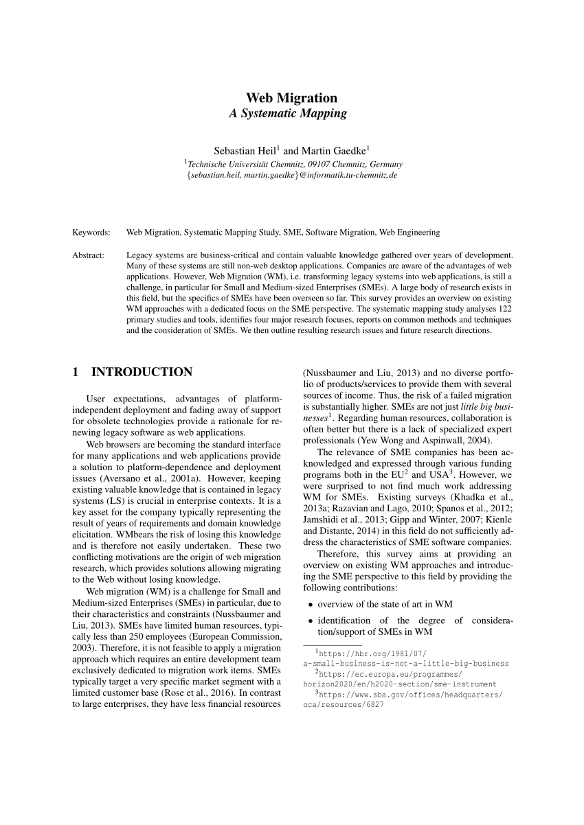 PDF) Web Migration - A Survey Considering the SME Perspective