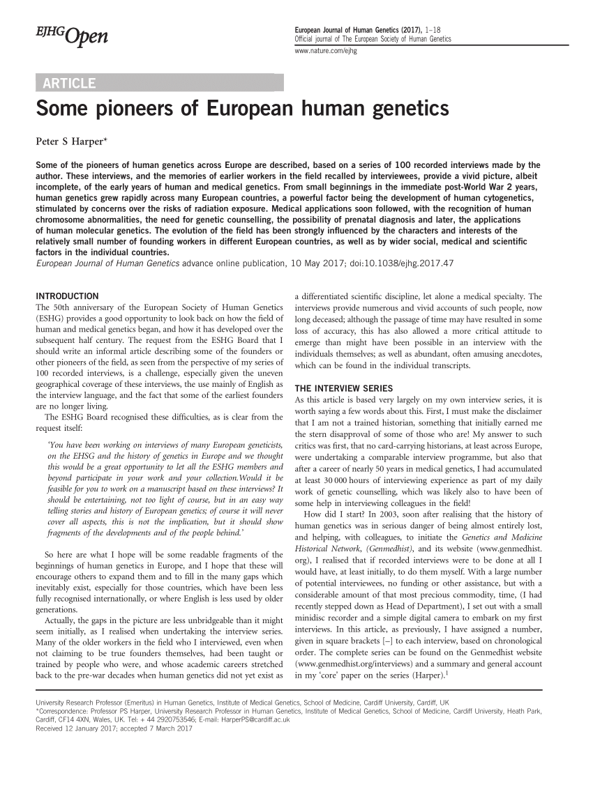 research paper on genetics