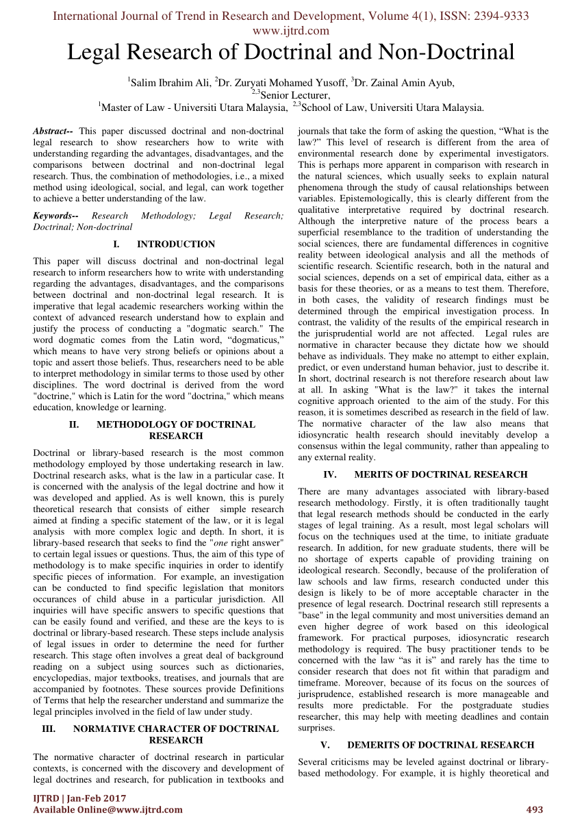 empirical or non doctrinal legal research