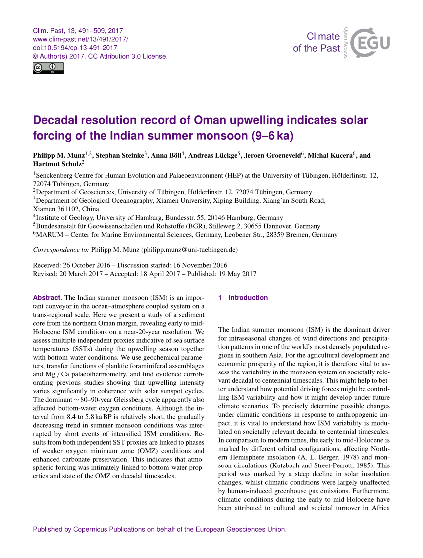 CP - Biotic response of plankton communities to Middle to Late Miocene  monsoon wind and nutrient flux changes in the Oman margin upwelling zone