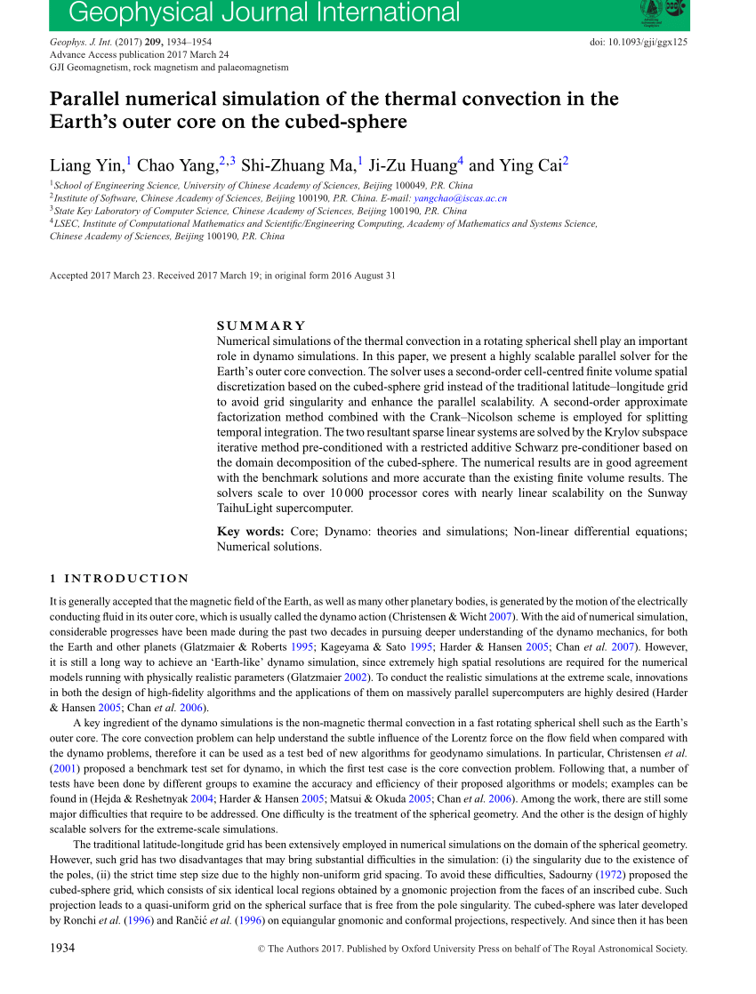 Pdf Parallel Numerical Simulation Of The Thermal Convection In