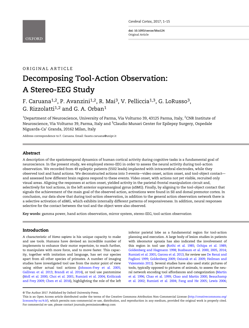 PDF) Decomposing Tool-Action Observation: A Stereo-EEG Study