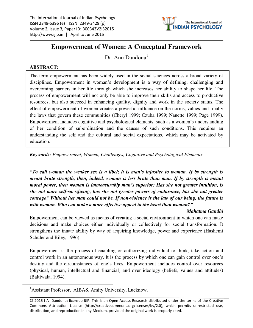 research paper on women's empowerment