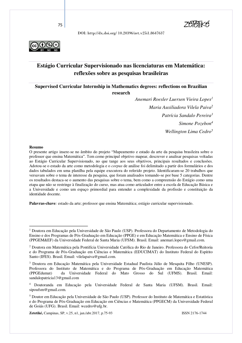 Relatorio De Estagio Supervisionado Ii Matematica Ens 0335