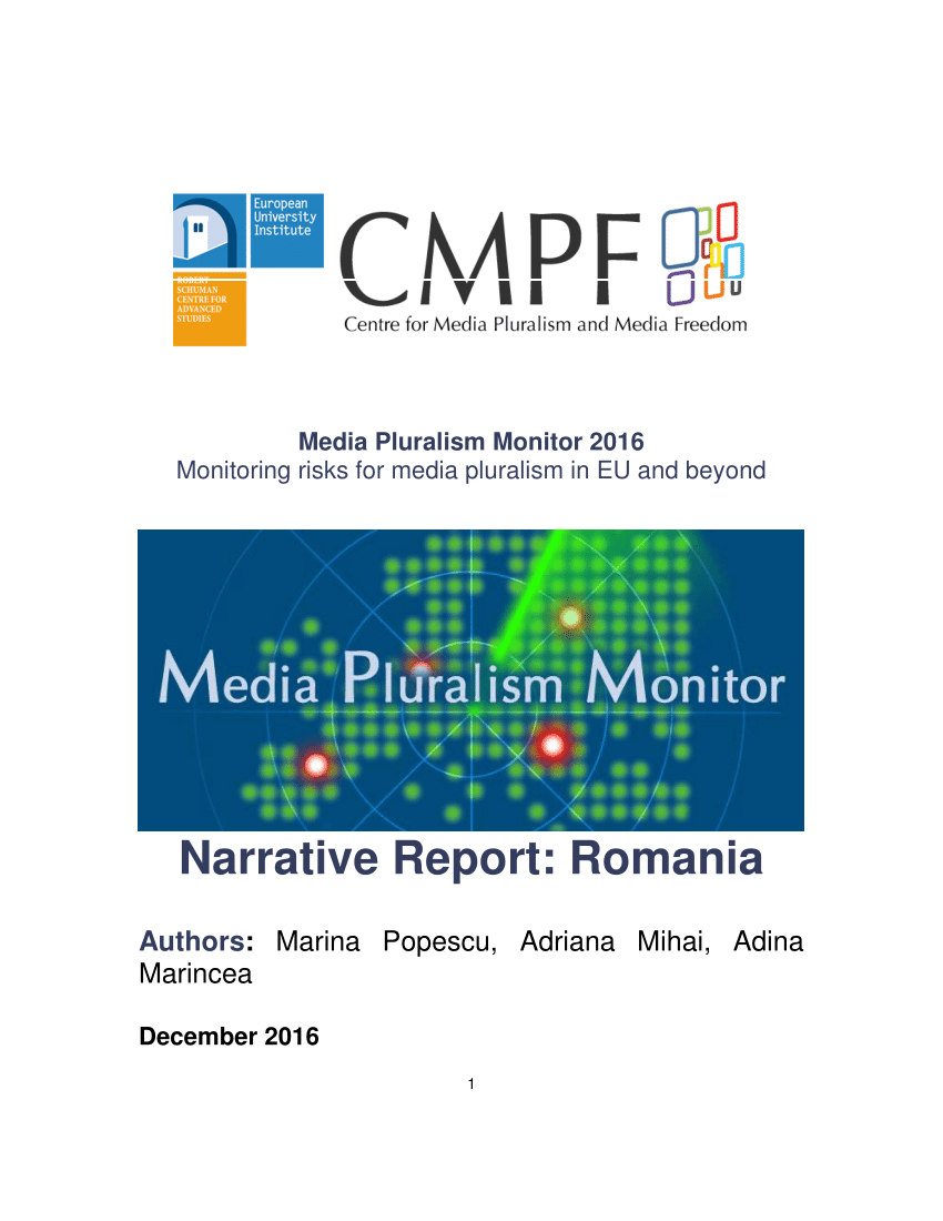 Pdf Media Pluralism Monitor 2016 Romania