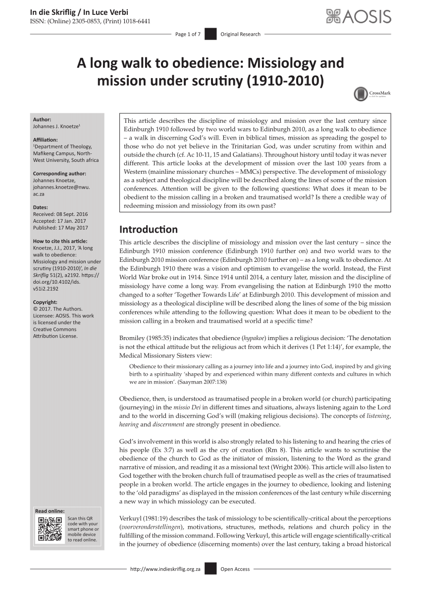 PDF) Anschuldigungen und Antwort des Glaubens (Missiological Dissertation  UNISA)