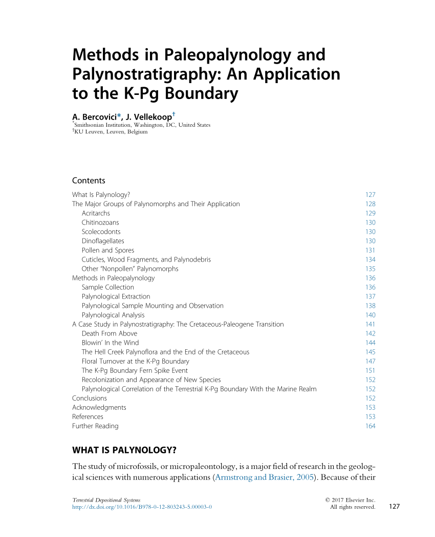 Palynology Relative Dating Techniques