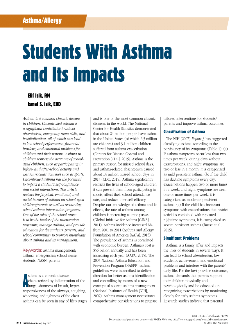 research articles about asthma