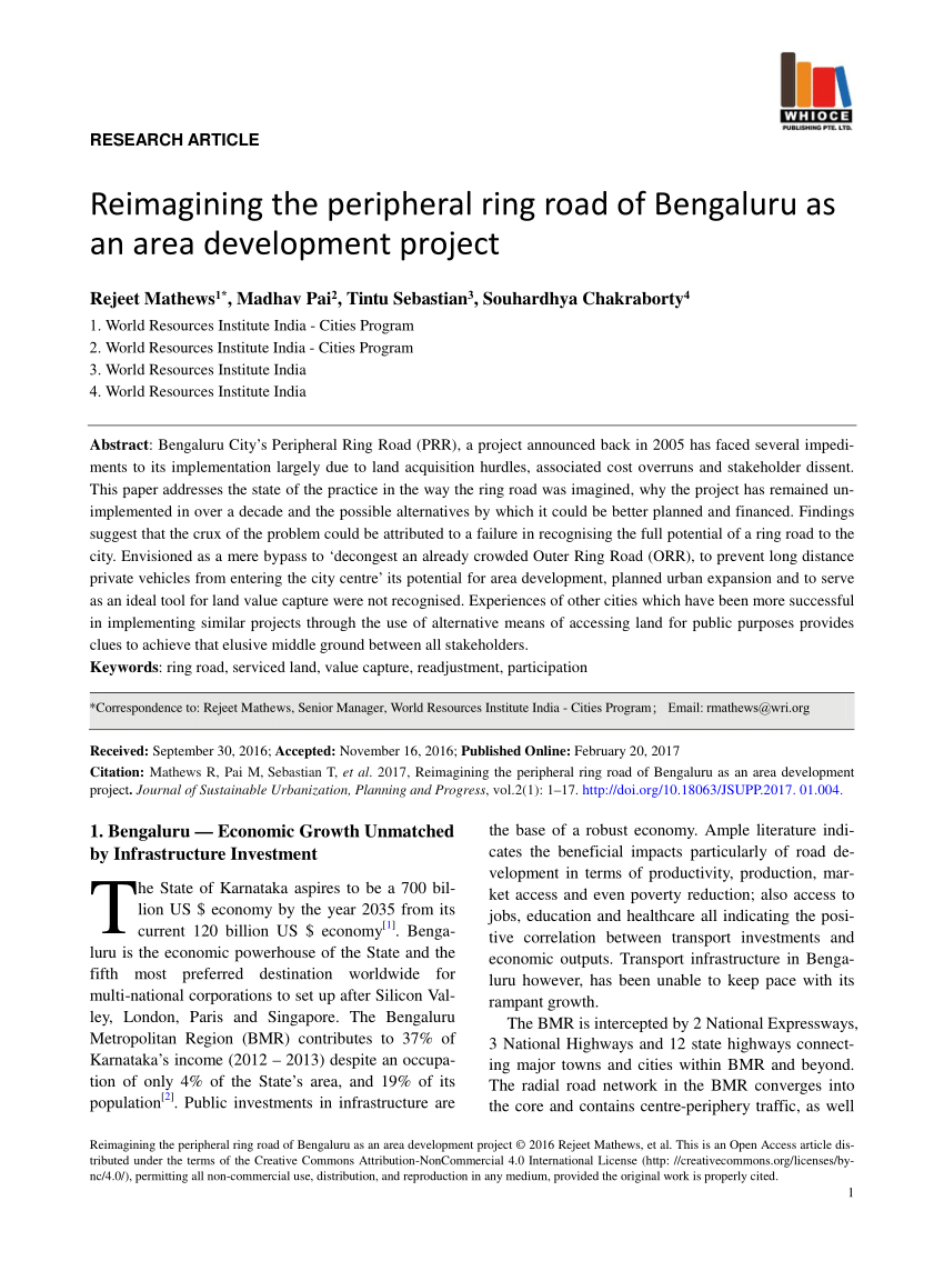 PDF) Alignment of Peripheral Ring Road Using Geo-Spatial Techniques | CR  subscription and Mahadev M - Academia.edu