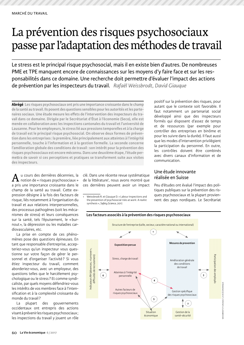 Pdf La Prevention Des Risques Psychosociaux Passe Par L Adaptation Des Methodes De Travail