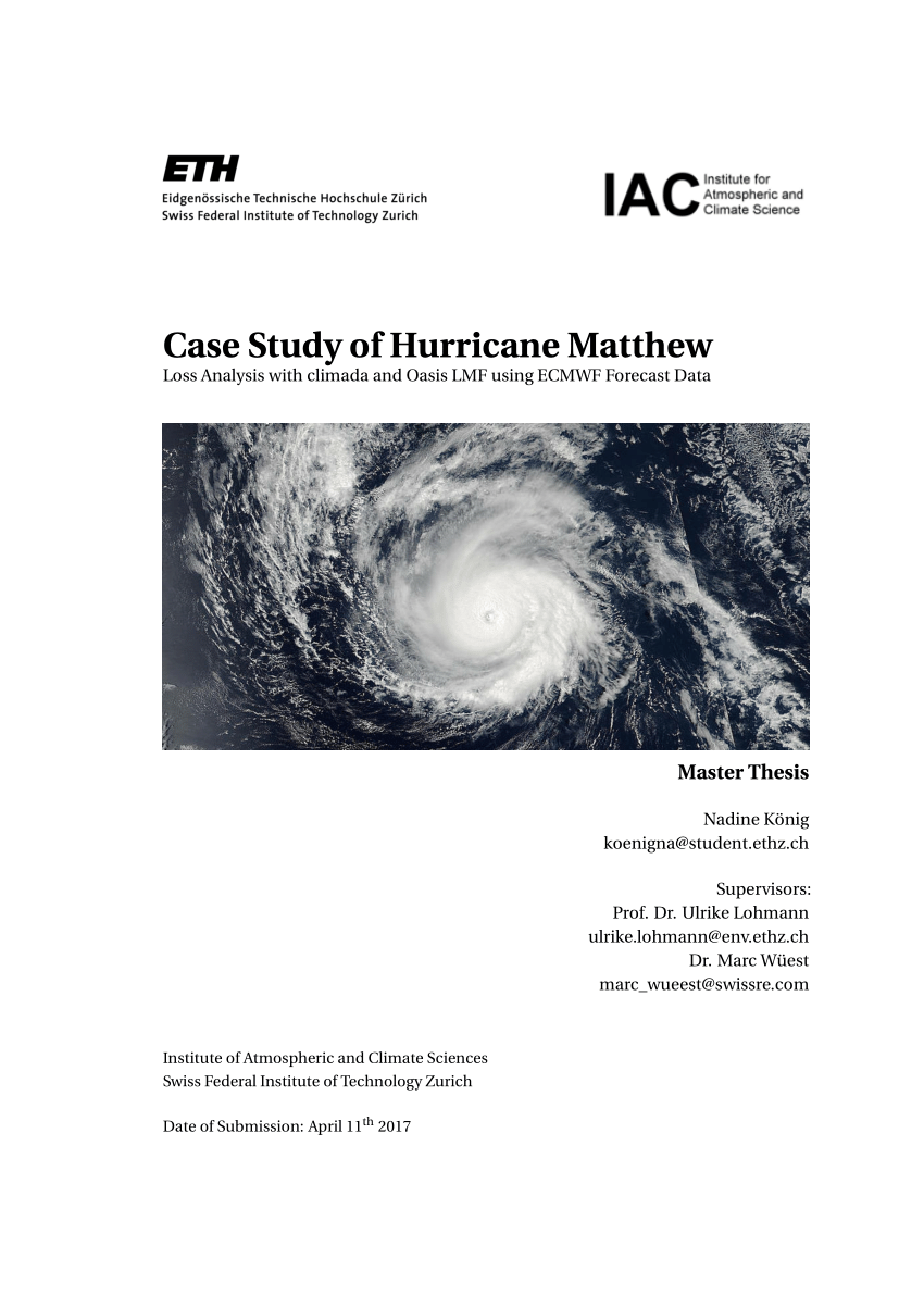 hurricane matthew 2016 case study