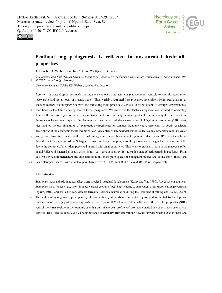 Sphagnum moss structures and soil pore sizes. (a) Sphagnum lawn