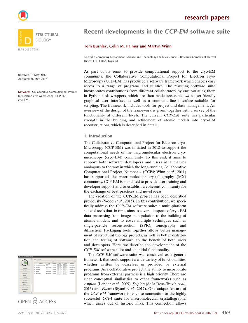 (PDF) Recent developments in the CCP-EM software suite