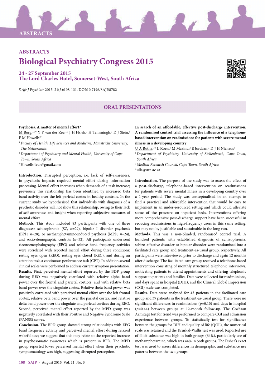 (PDF) Biological Psychiatry Congress 2015