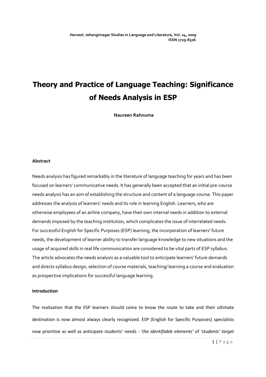 thesis of language teaching