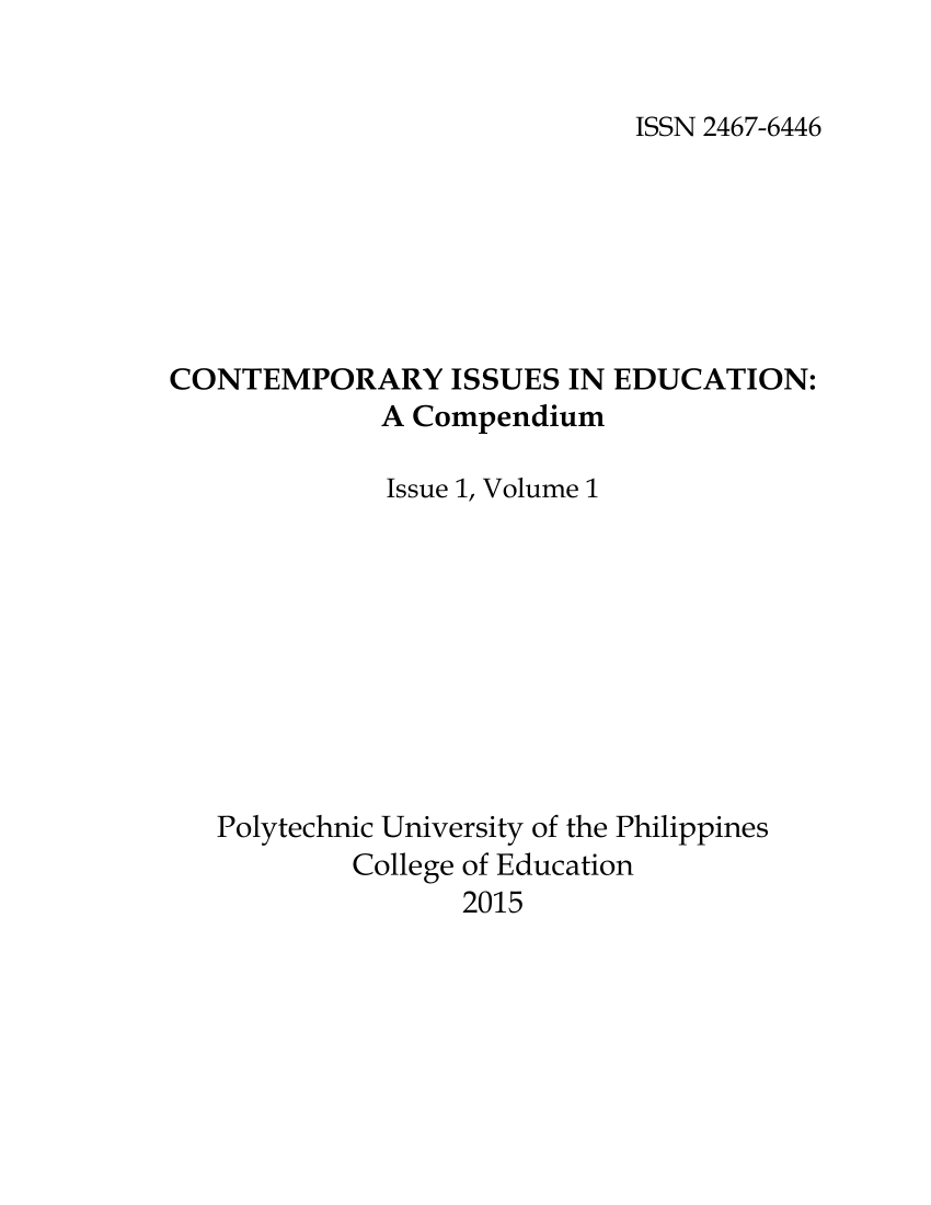 research issues in contemporary education