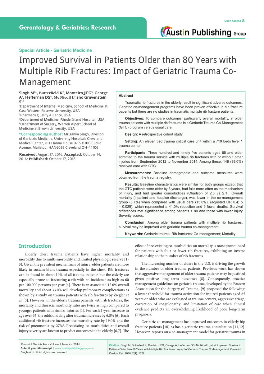 Geriatric Trauma Part 2 Rib Fractures, Pelvic Fractures