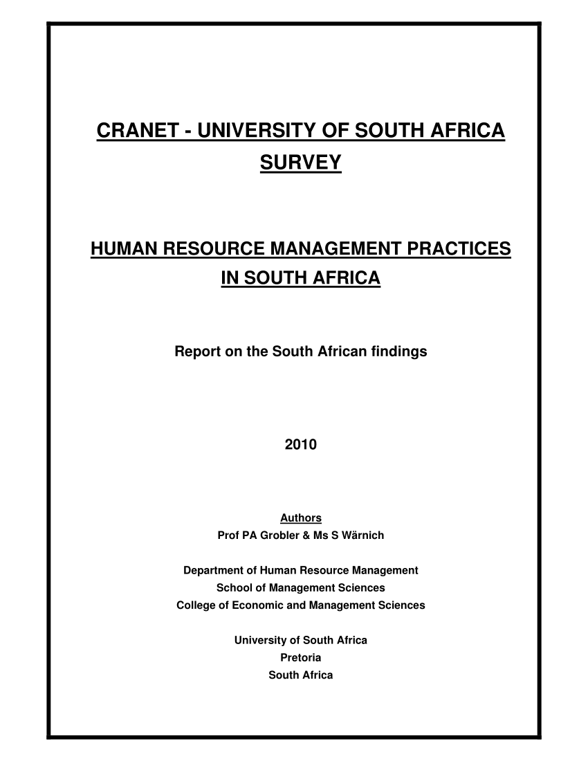 unisa research report pdf