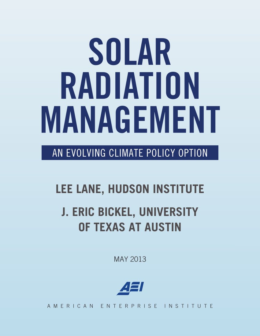 Cyber ​​space visa delinquency PDF) Solar Radiation Management: An Evolving Climate Policy Option