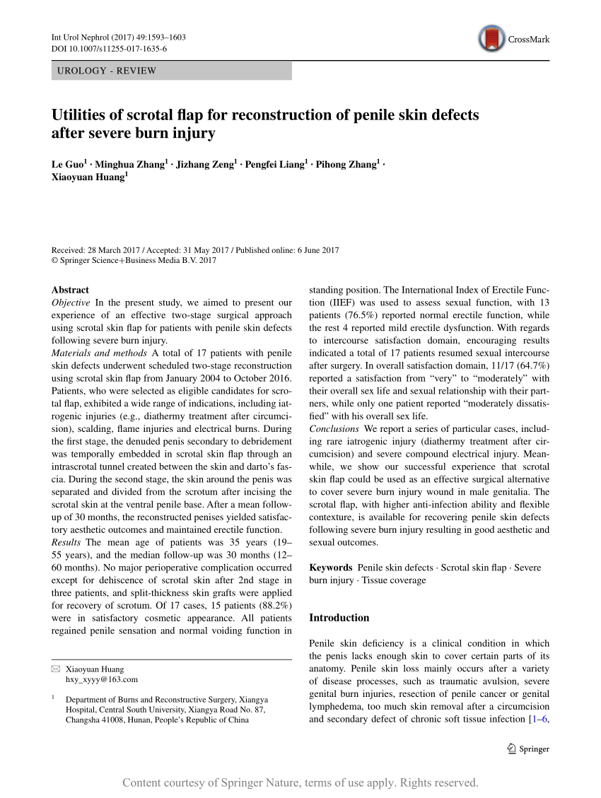 Utilities of scrotal flap for reconstruction of penile skin