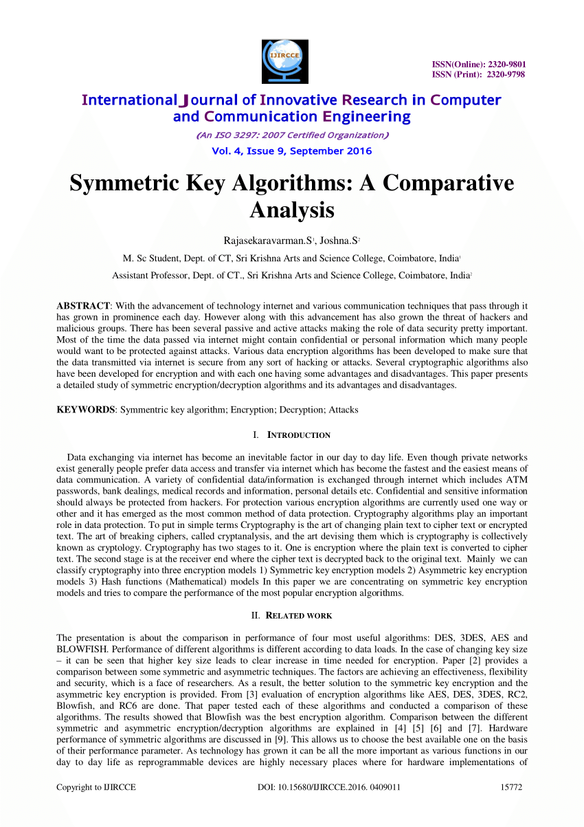 a research paper on cryptography encryption and compression techniques