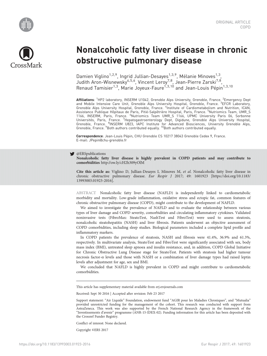 Pdf Nonalcoholic Fatty Liver Disease In Chronic Obstructive
