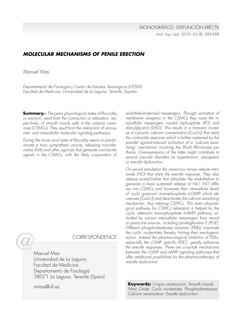 PDF Molecular basis of erectile dysfunction