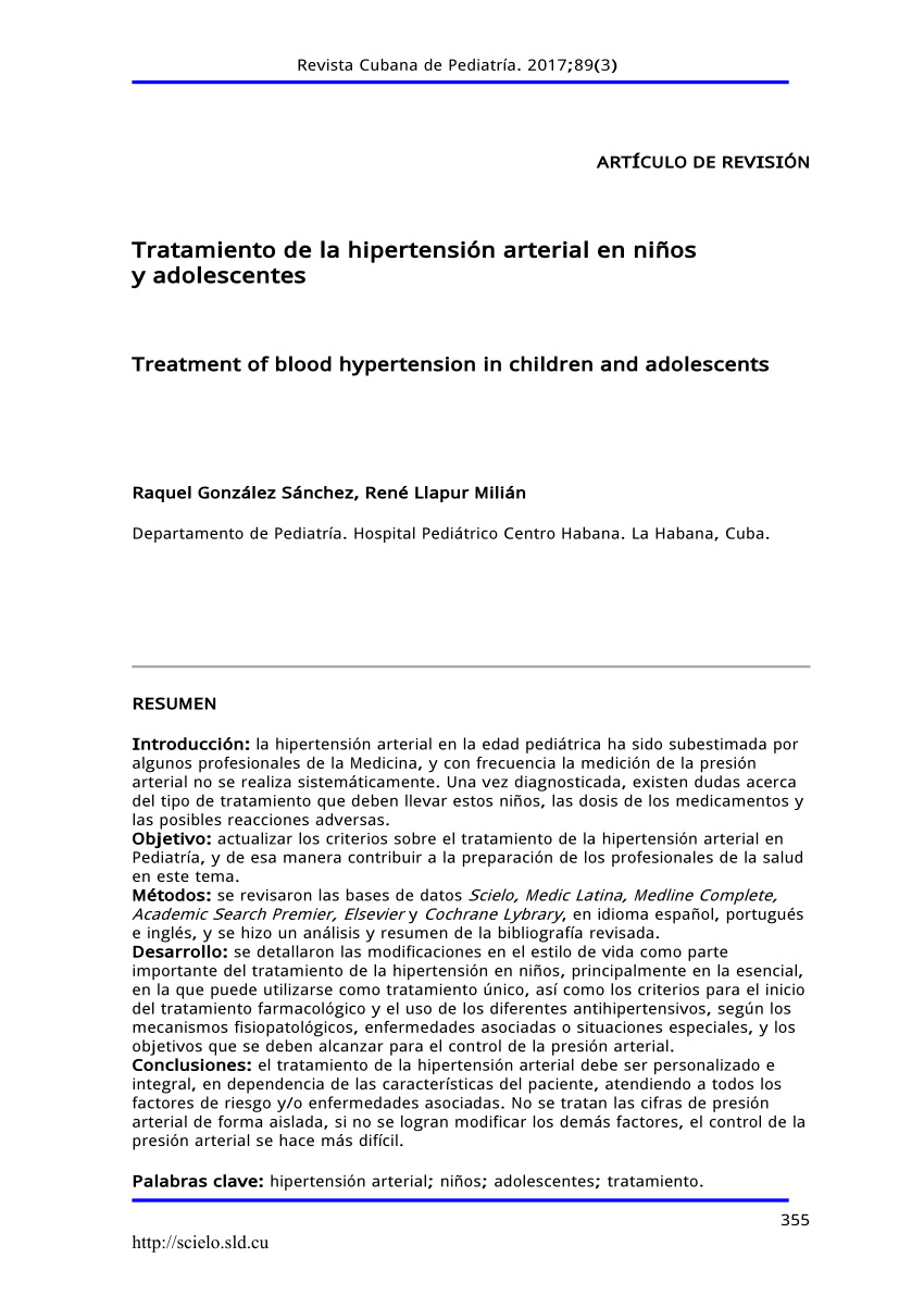 Pdf Hipertensión Arterial En Niños Y Adolescentes 7153