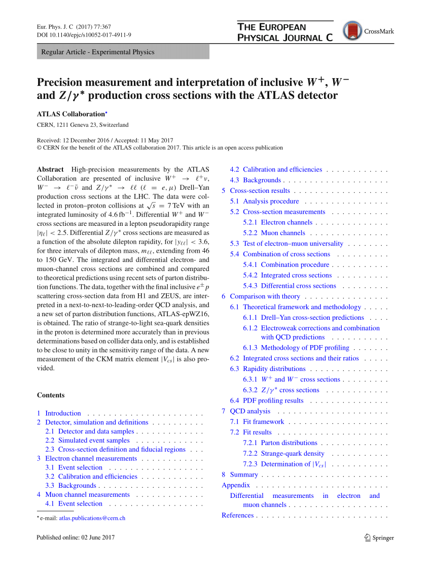 PDF) Precision measurement and interpretation of inclusive $W^+$ ...
