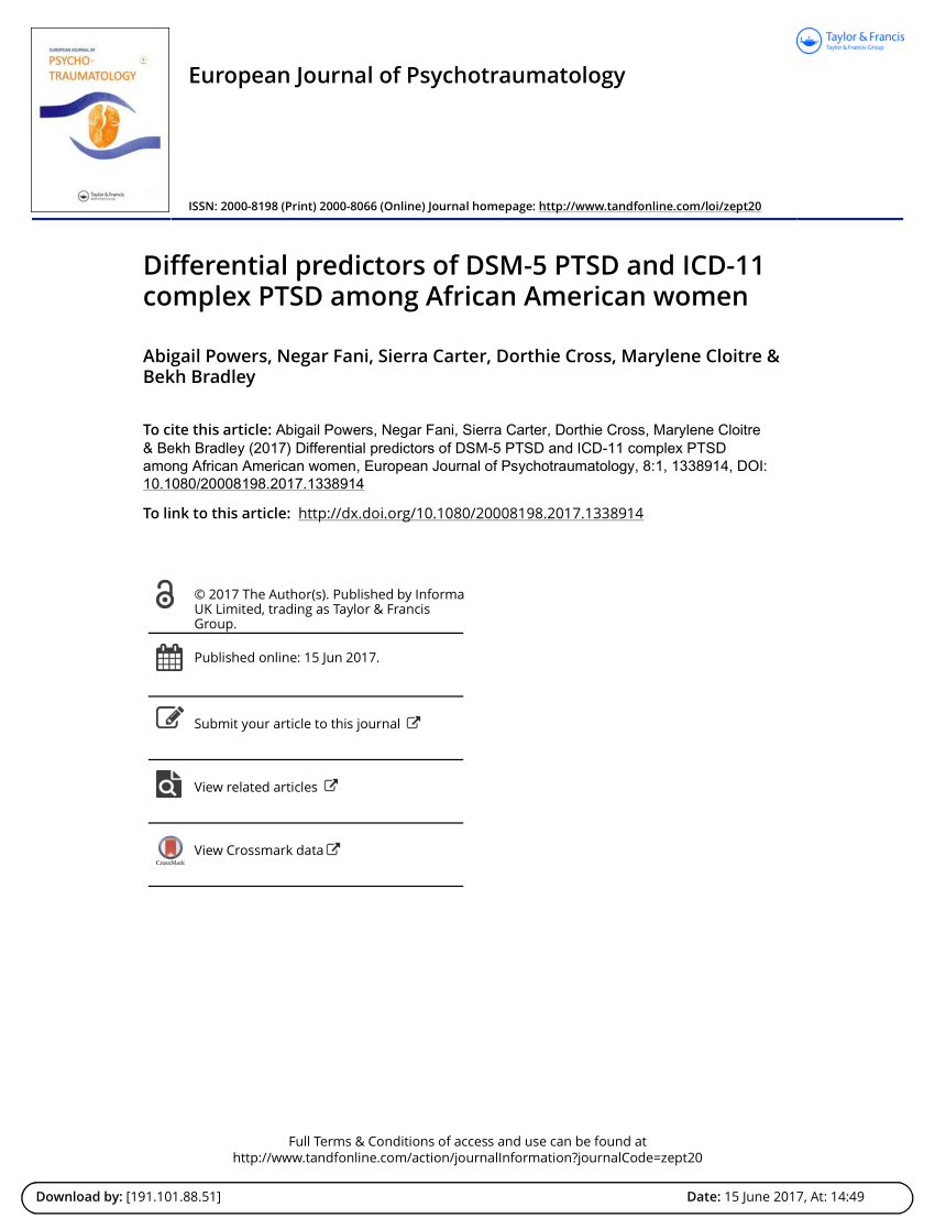 complex ptsd diagnostic criteria dsm 5