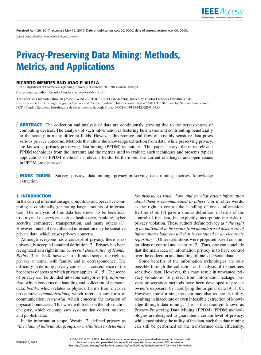 The Privacy Preserving Data Mining