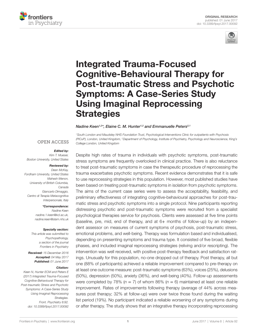 case study for post traumatic stress disorder