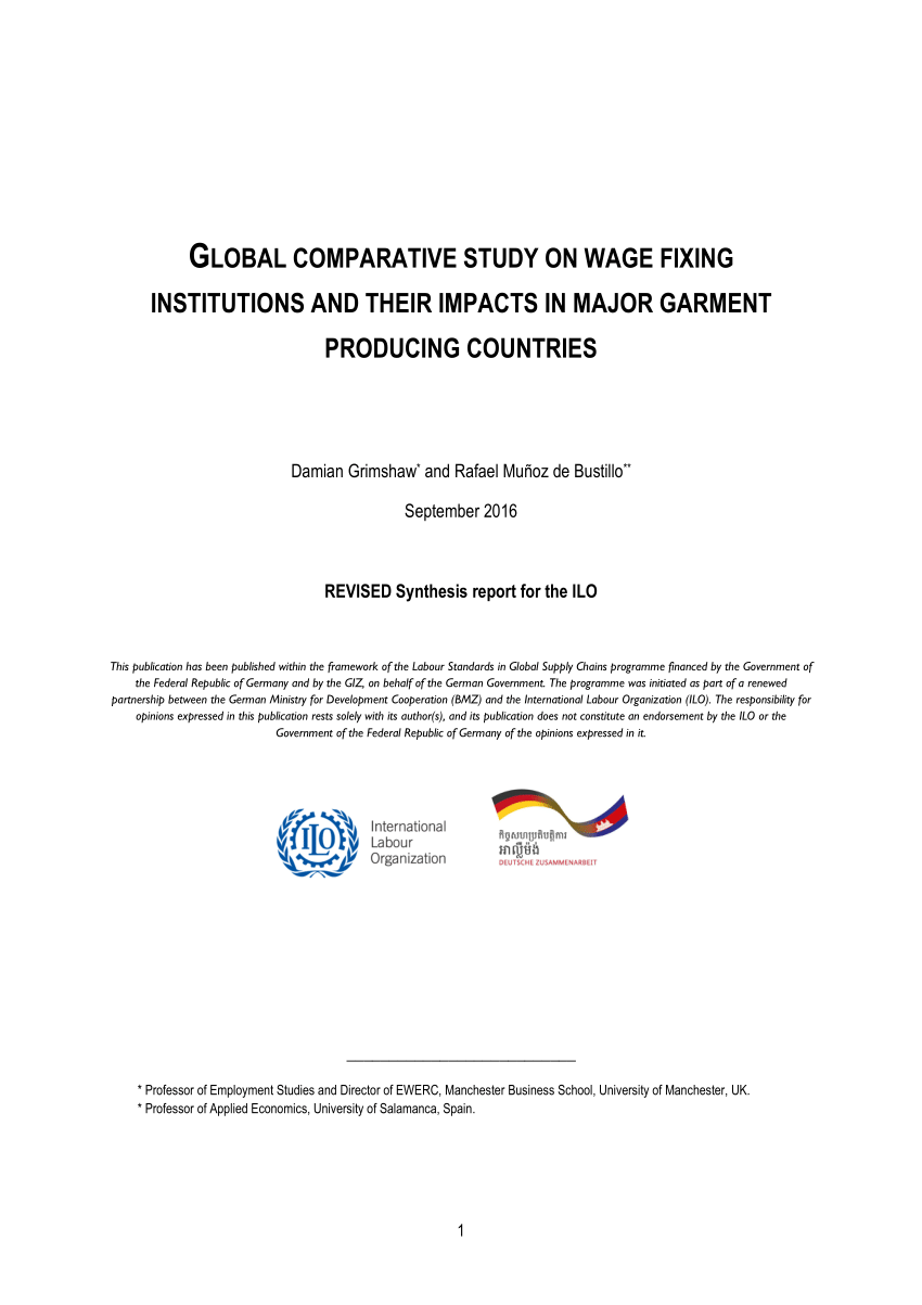 Pdf Global Comparative Study On Wage Fixing Institutions And Their Impact In Major Garment Producing Countries