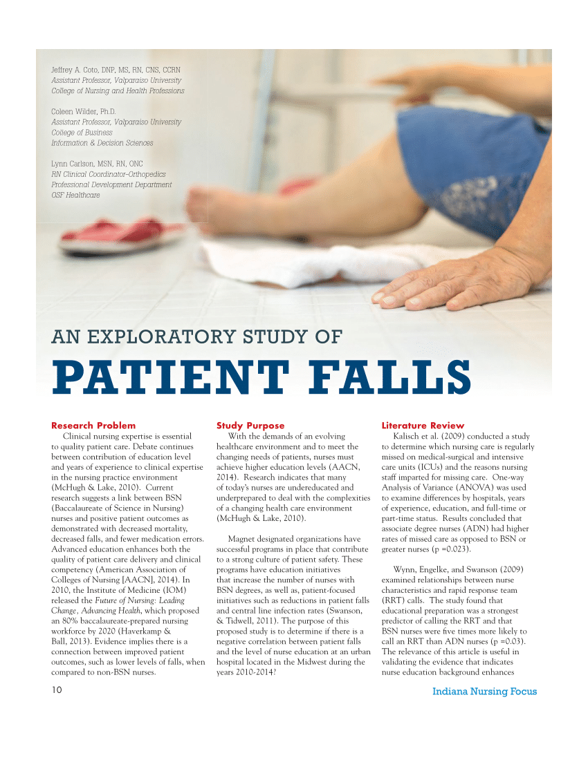 quantitative nursing research article on patient falls