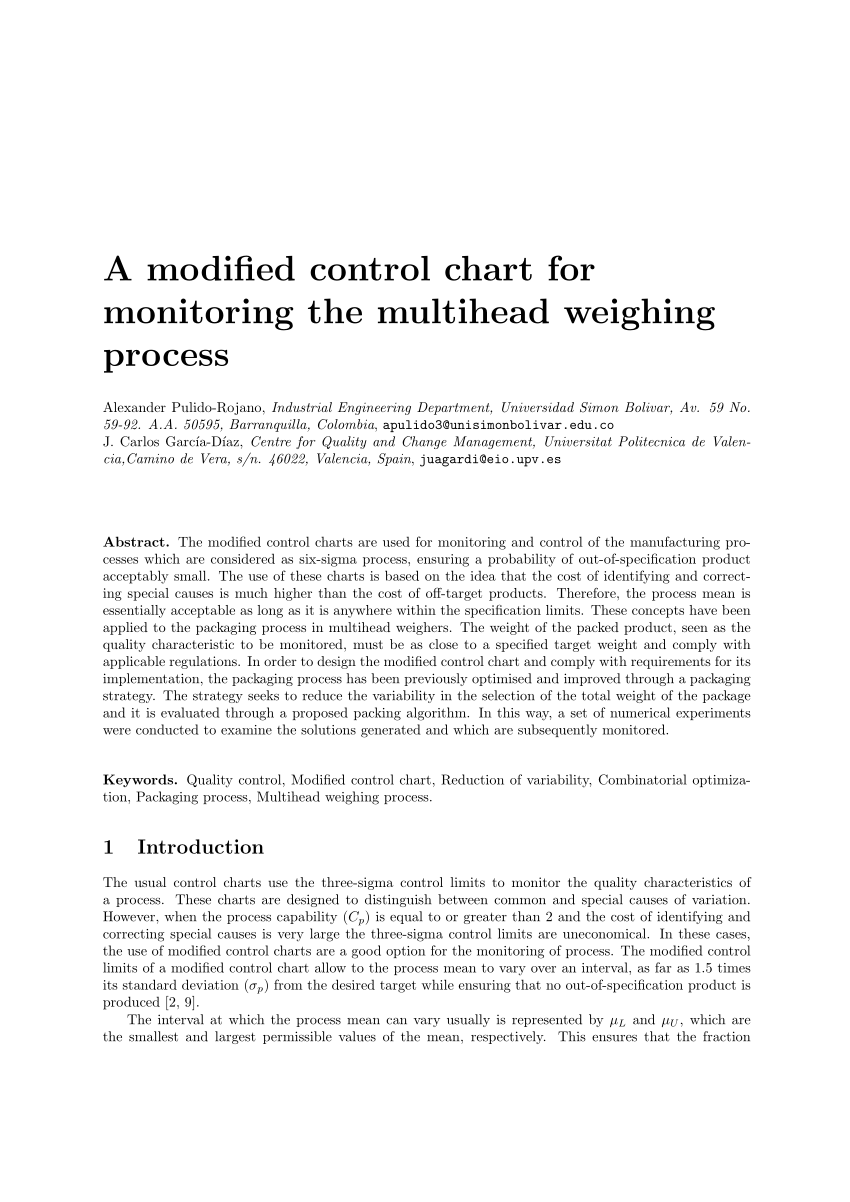Modified Control Chart