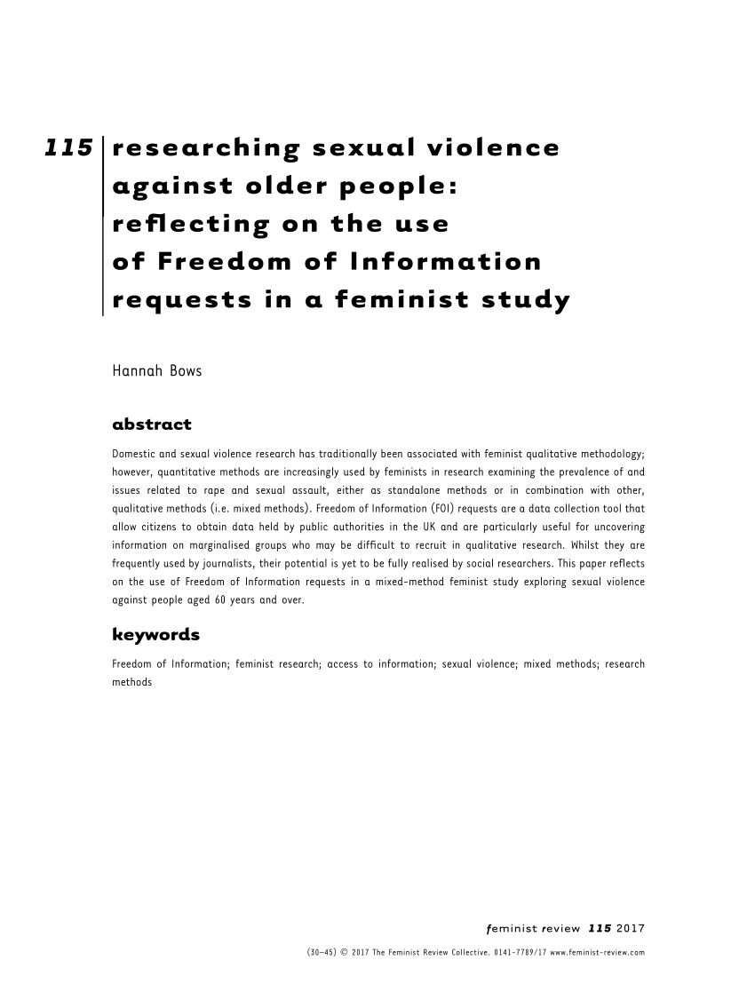 sexual violence research articles