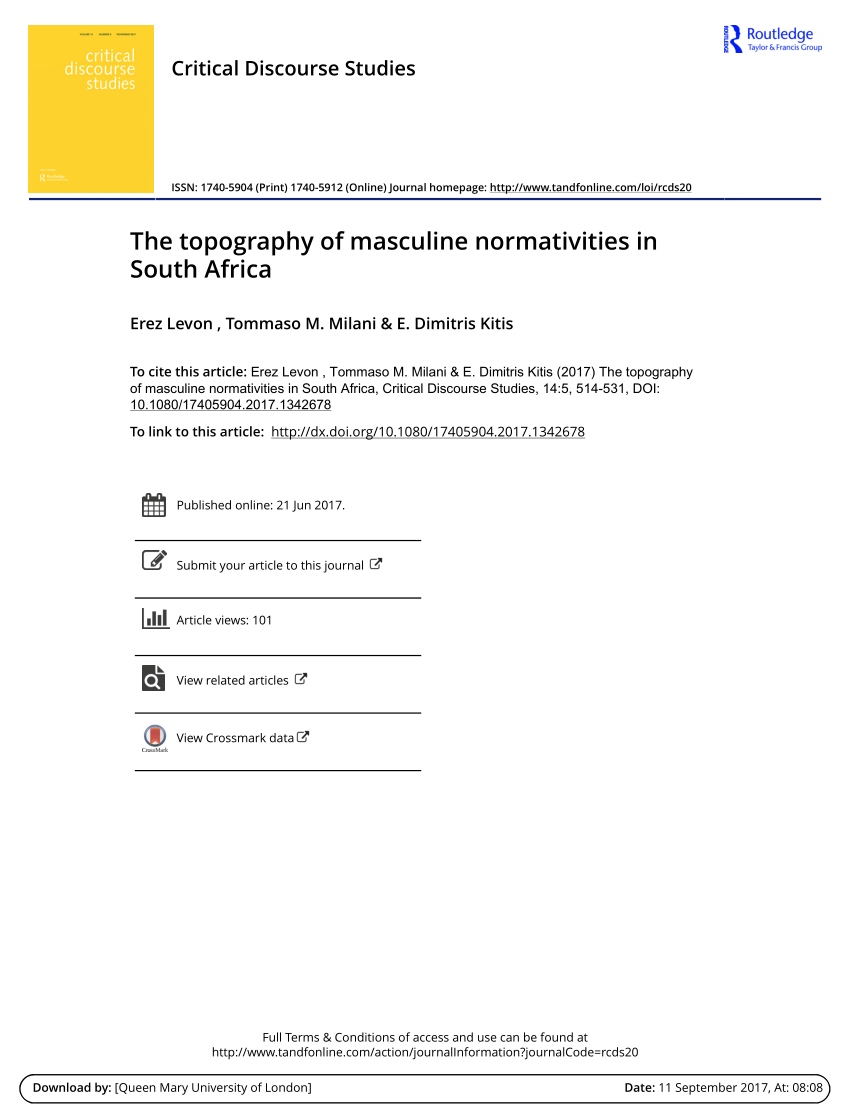 PDF) The topography of masculine normativities in South Africa