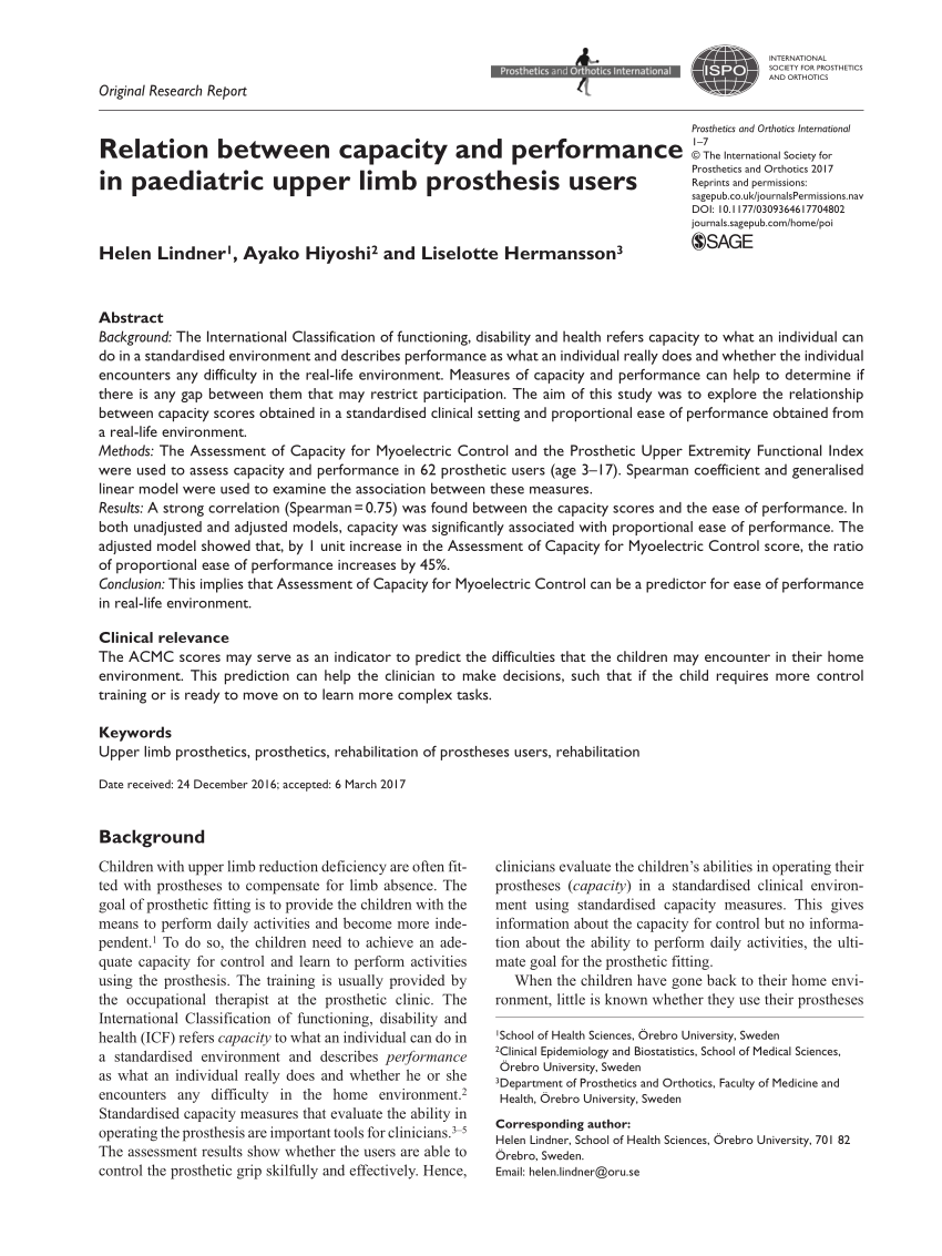 literature review on needs of upper limb prosthesis users