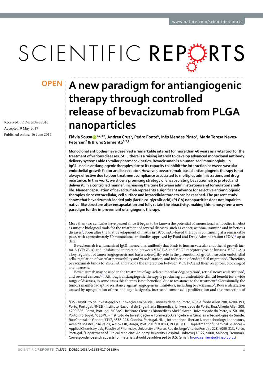 PDF) A new paradigm for antiangiogenic therapy through controlled 