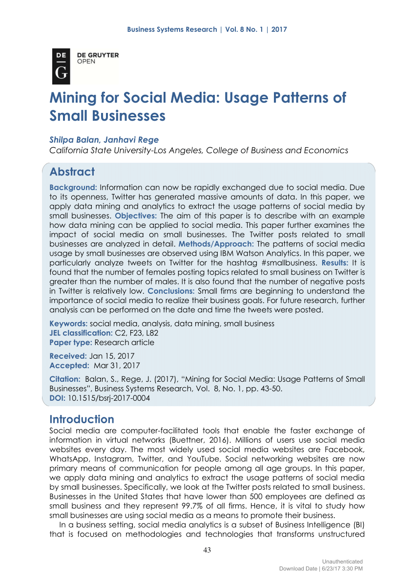 data mining social media research paper