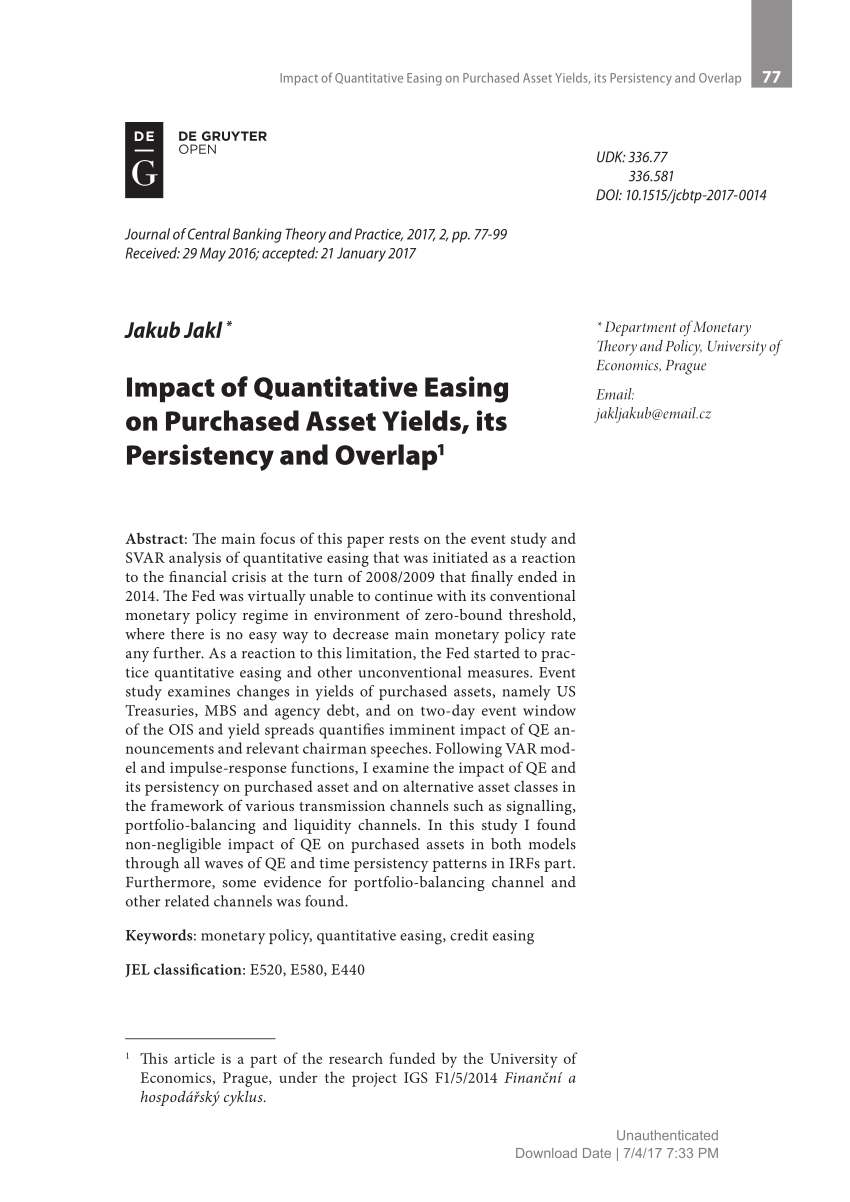 quantitative easing case study pdf