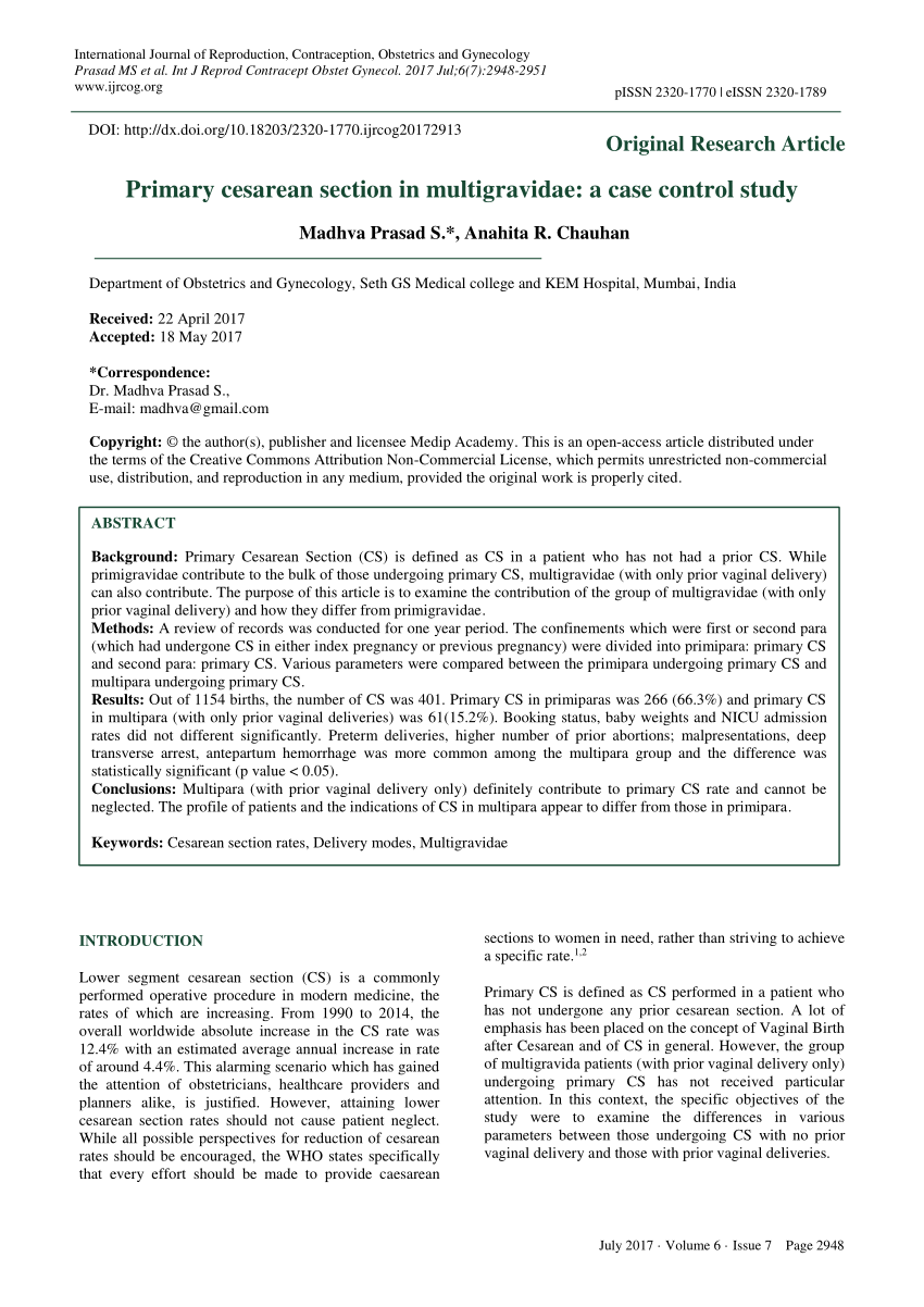 cesarean section case study pdf