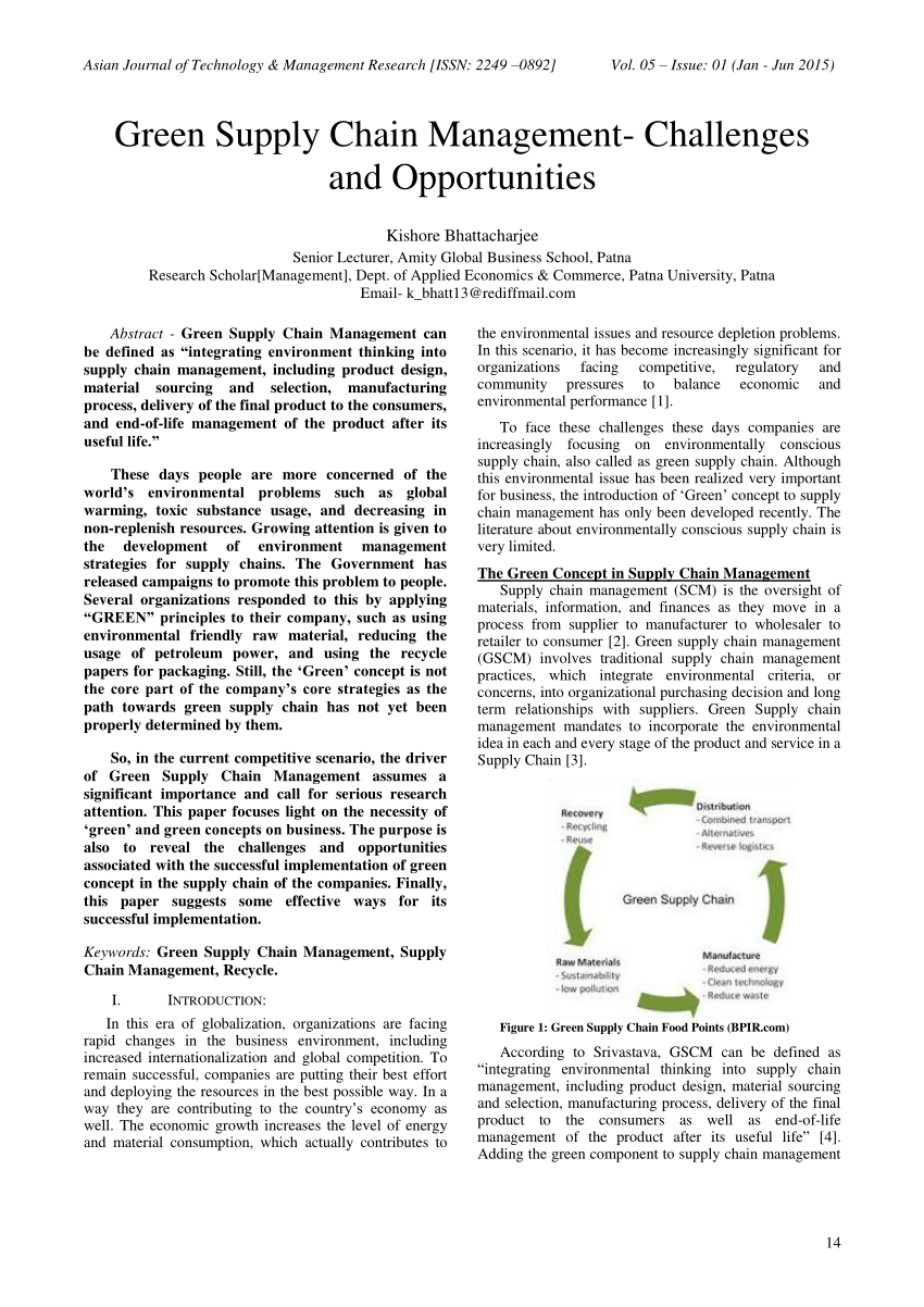 research paper on green supply chain management