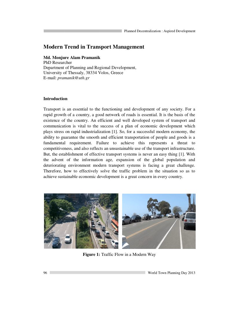 research topics in transport management