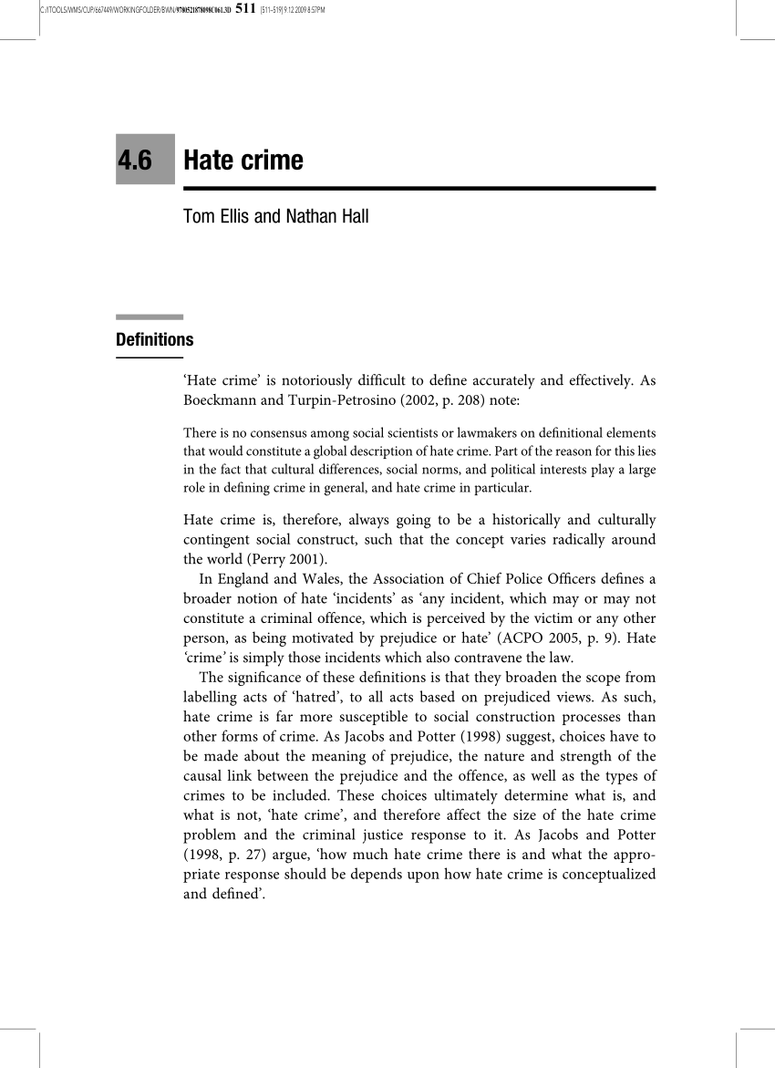 hate crime informative essay