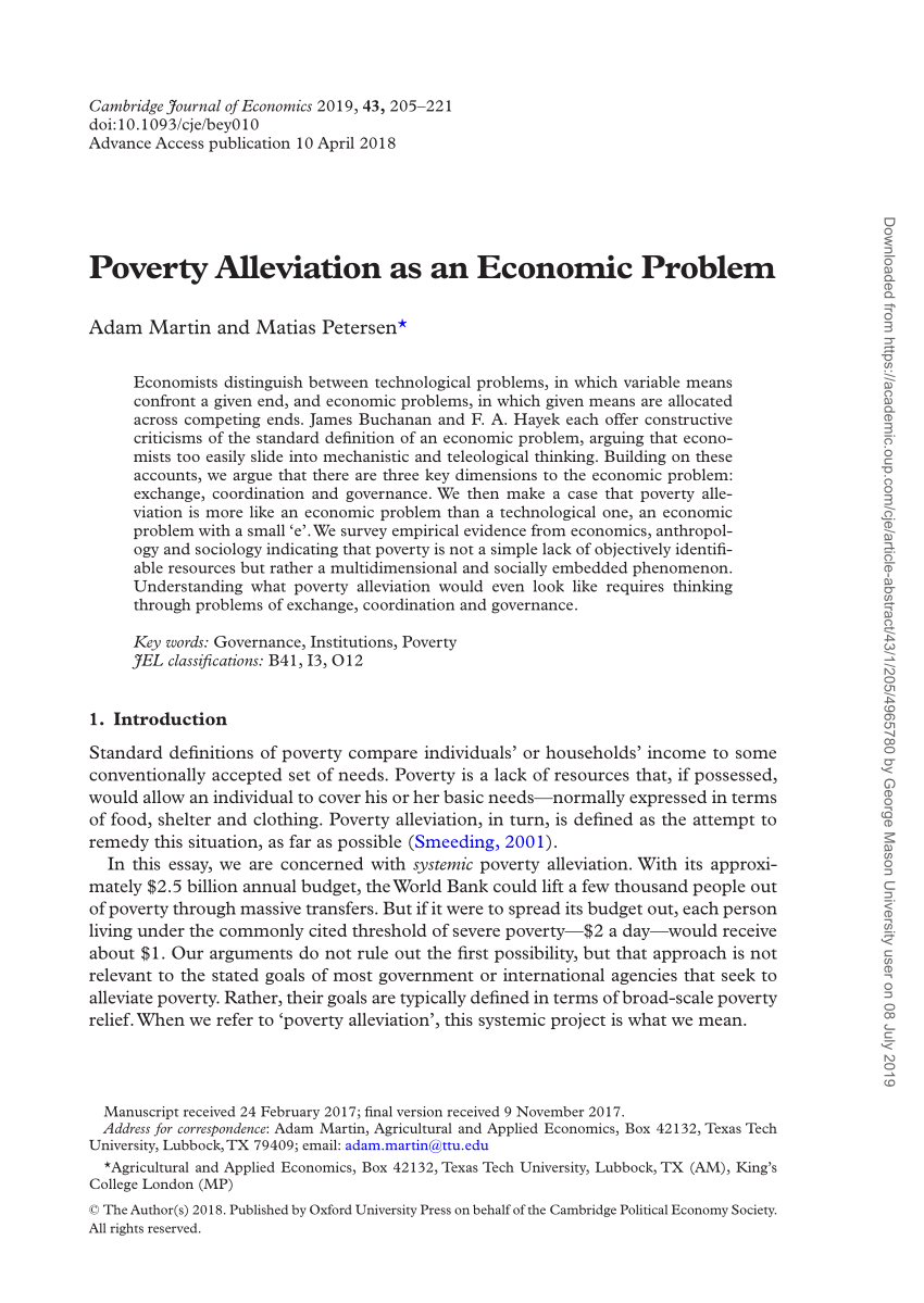 poverty thesis statements