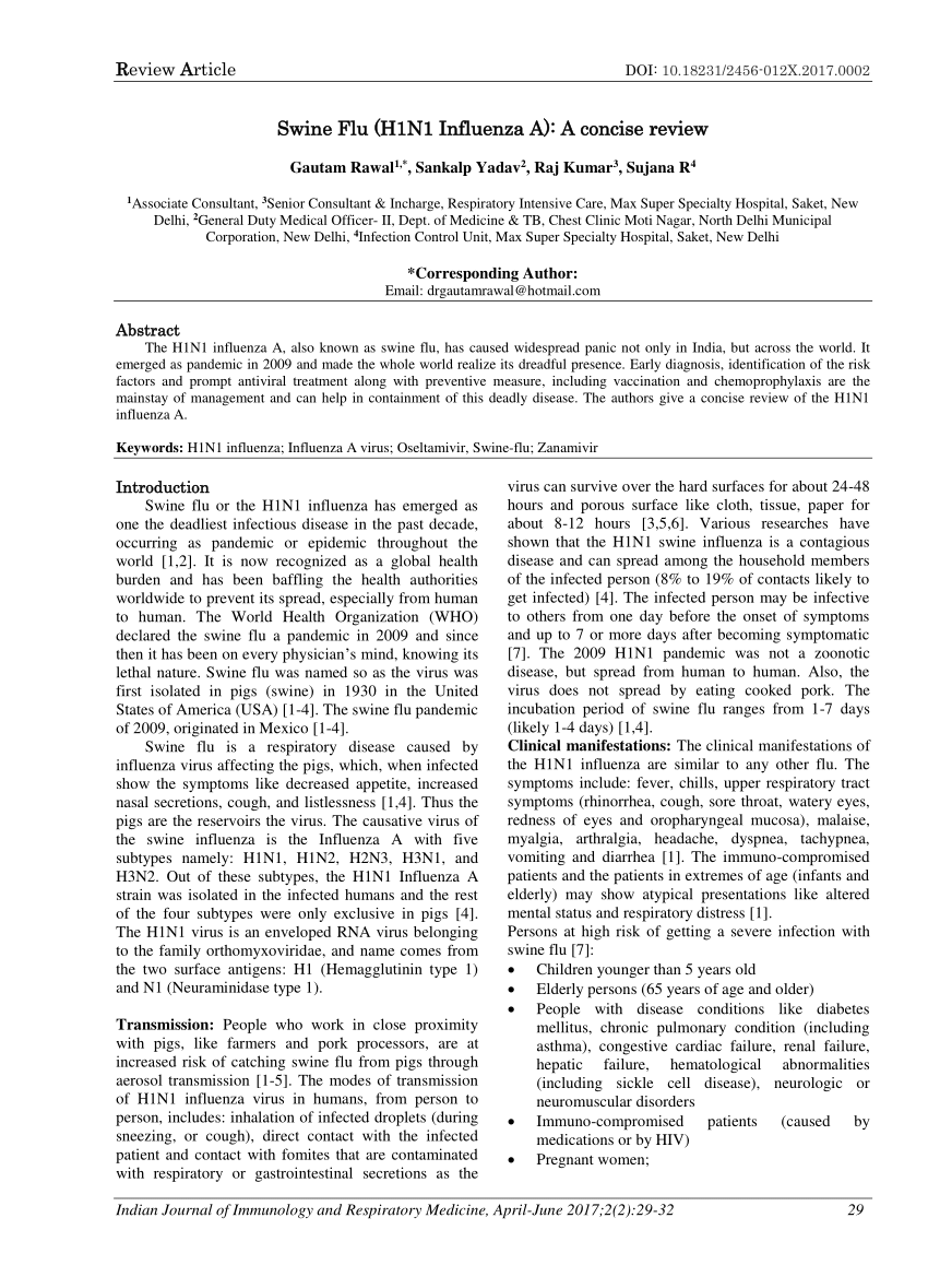 H1N1 (Swine Flu) In Children